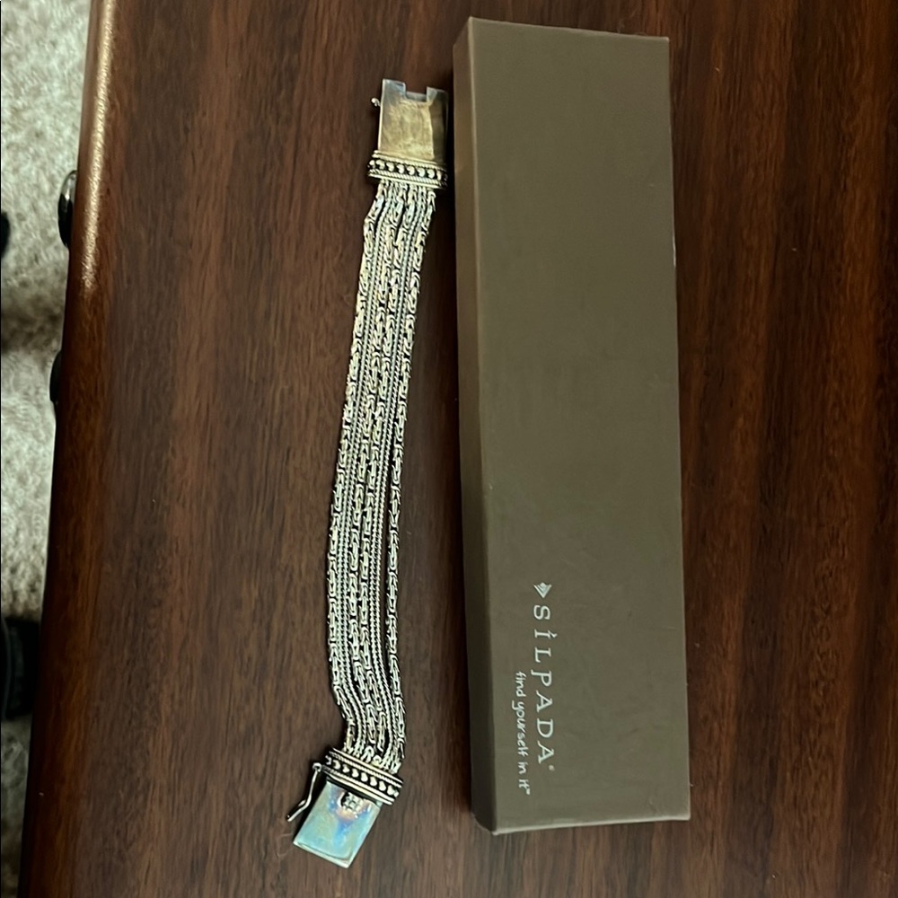 Silpada Silver Multi-Strand Bracelet with Sparkling Design